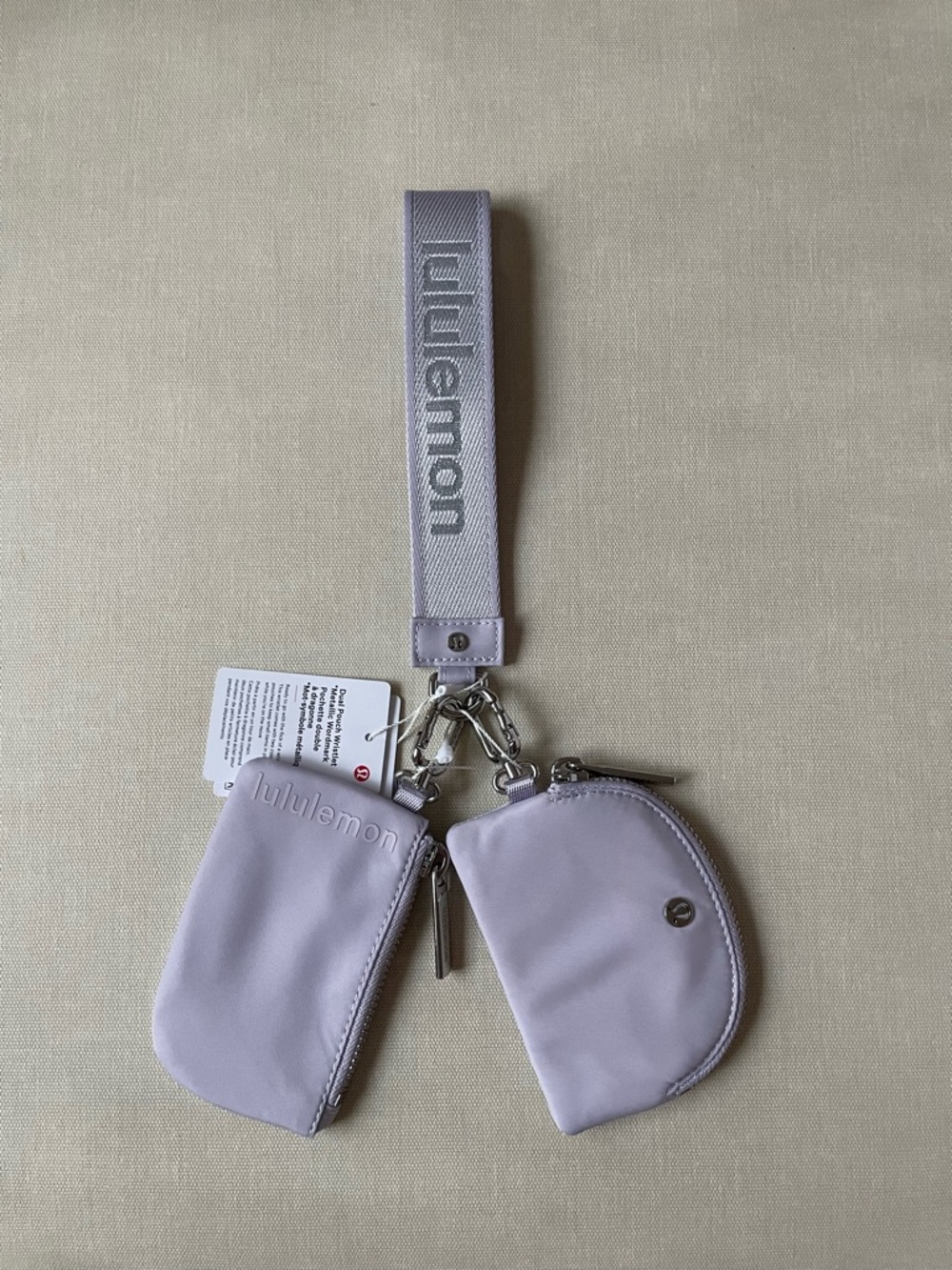 Lululemon Dual Pouch Wristlet *Metallic Wordmark - Faint Lavender
